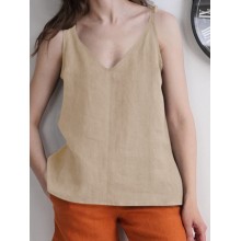 Solid Bowknot Shoulder Strap Cami For Women